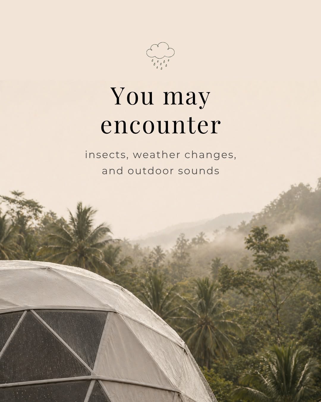 Dome 1 — private eco-pool and outdoor lounging area
