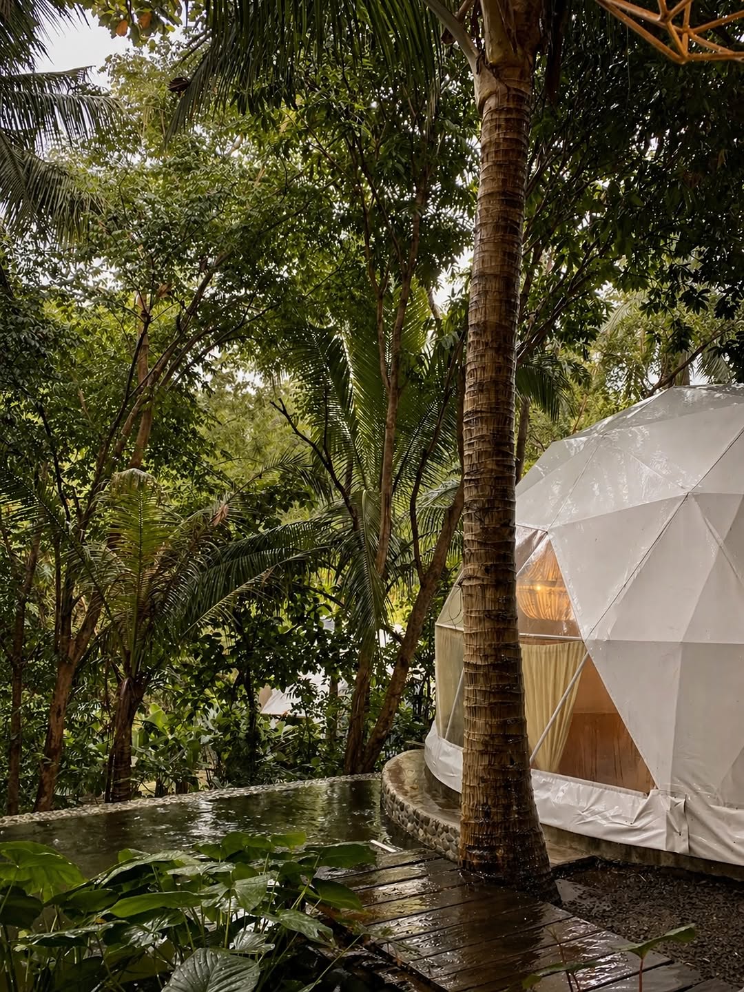 Dome 5 — spacious bohemian living area with artisan furnishings