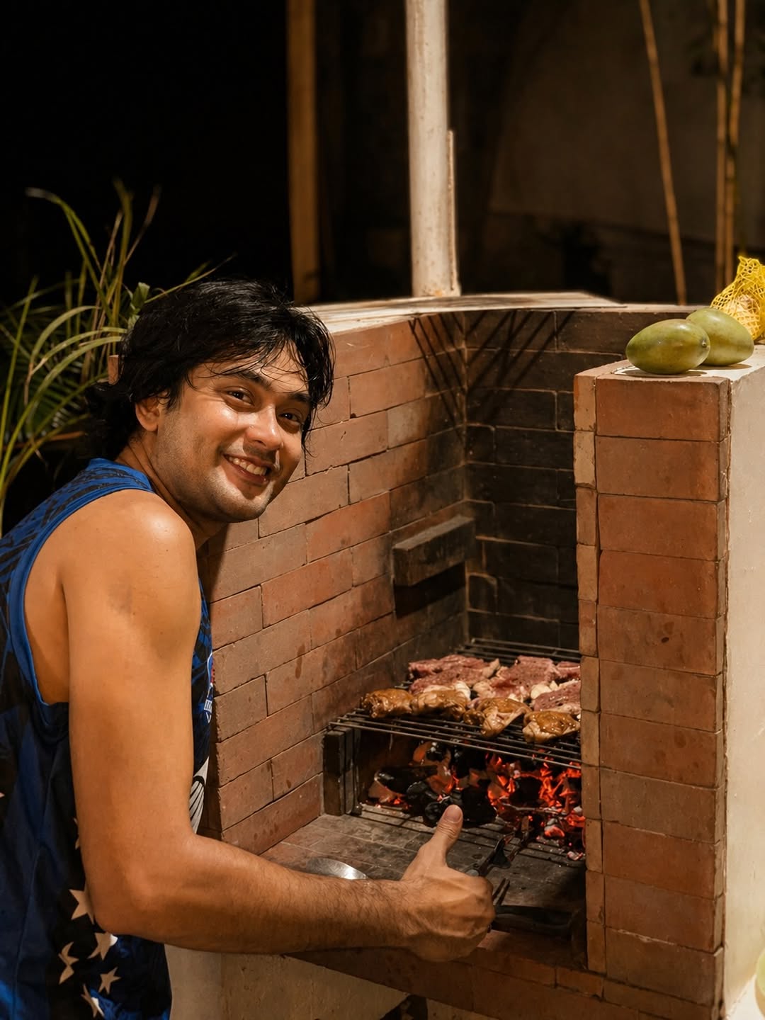 Domescape — outdoor kitchen with fire cooking in nature